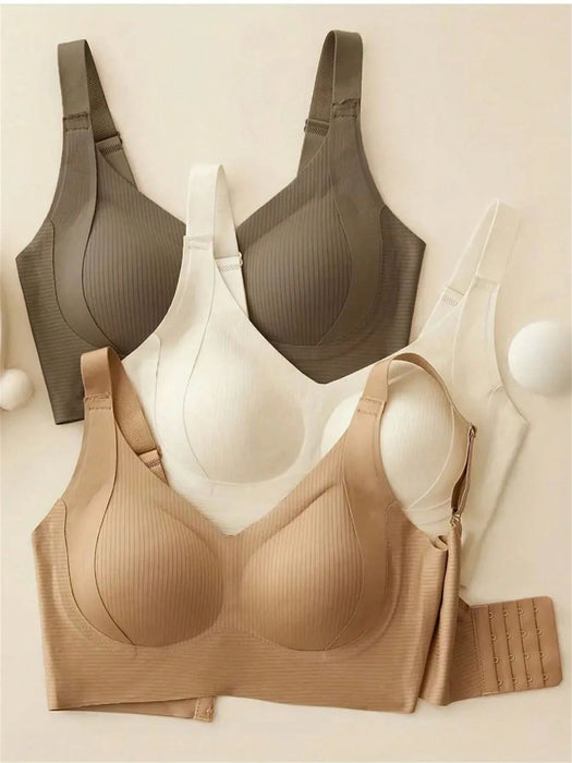 Set de 3 sujetadores deportivos sin costuras, transpirables y inalámbricos para mujeres - Quierox - Tienda Online