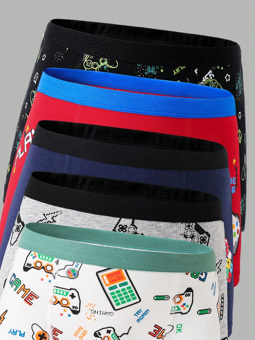Set de 5 bóxers transpirables y con estampado de consolas para adolescentes - Quierox - Tienda Online
