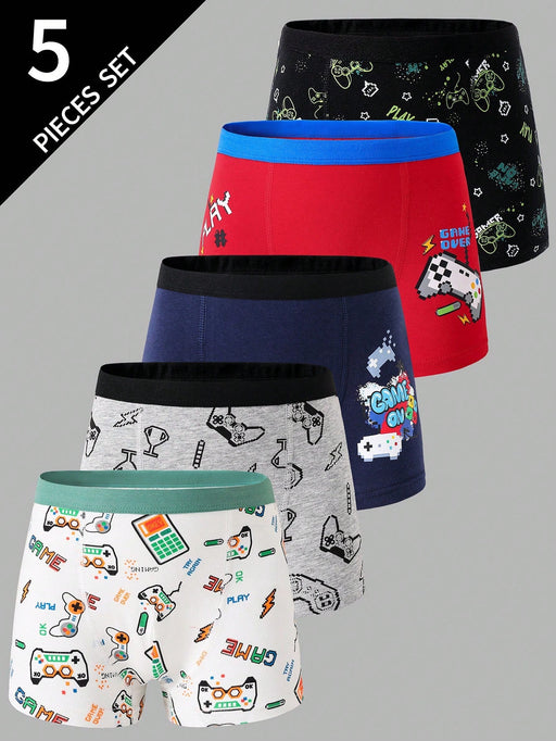 Set de 5 bóxers transpirables y con estampado de consolas para adolescentes - Quierox - Tienda Online