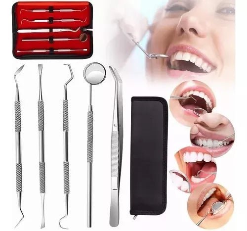 Set De 5 Kit Herramienta Dentales Limpieza Acero Inoxidable - Quierox - Tienda Online