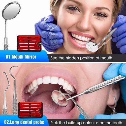 Set De 5 Kit Herramienta Dentales Limpieza Acero Inoxidable - Quierox - Tienda Online