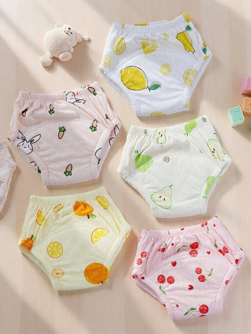 Set de 5 pantalones de entrenamiento para recién nacidos, con patrones florales surtidos - Quierox - Tienda Online