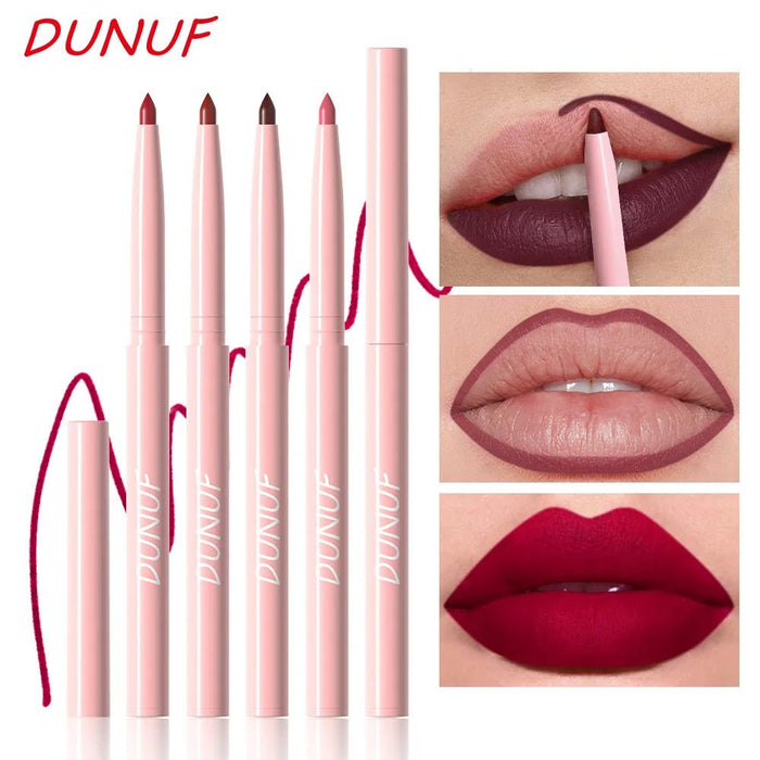 Set de 6 labiales y delineadores de labios DUNUF, contorno natural de labios - Quierox - Tienda Online