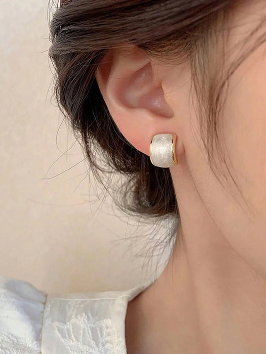 Set de 6pcs de aretes de perla con diseño de ojo de gato con superficie lisa - Quierox - Tienda Online