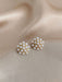 Set de 6pcs de aretes de perla con diseño de ojo de gato con superficie lisa - Quierox - Tienda Online