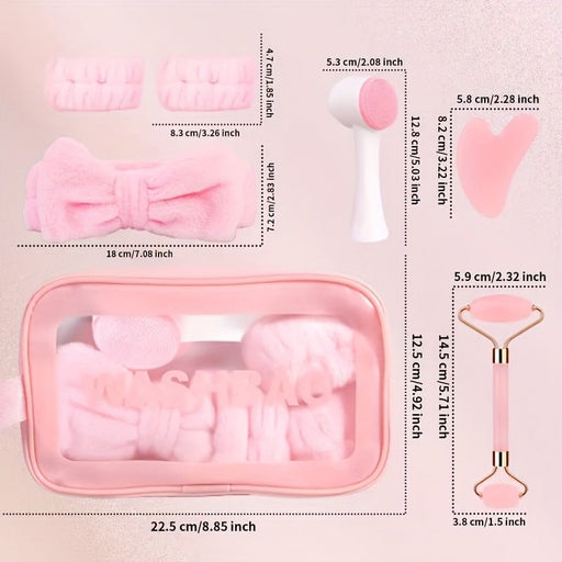 Set de 7 piezas rosa para la limpieza facial - Quierox - Tienda Online
