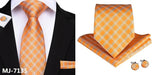 Set de corbata de hombre de Color naranja de 8,5 CM para traje de boda o de negocios - Quierox - Tienda Online