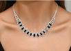 Set de joyas de moda de 3pcs collar, pendientes y pulsera de piedras preciosas negras - Quierox - Tienda Online