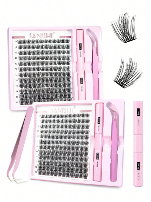 Set de pestañas SANISHI Lashes, 144 unidades D - Curl de 9 - 16 mm de largo - Quierox - Tienda Online