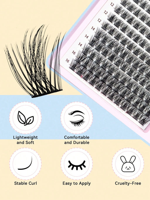 Set de pestañas SANISHI Lashes, 144 unidades D - Curl de 9 - 16 mm de largo - Quierox - Tienda Online