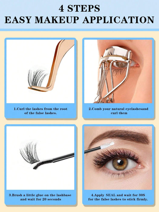 Set de pestañas SANISHI Lashes, 144 unidades D - Curl de 9 - 16 mm de largo - Quierox - Tienda Online