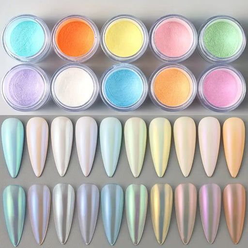 Set de Polvo de Uñas con Purpurina Holográfica de 10 Colores - Quierox - Tienda Online