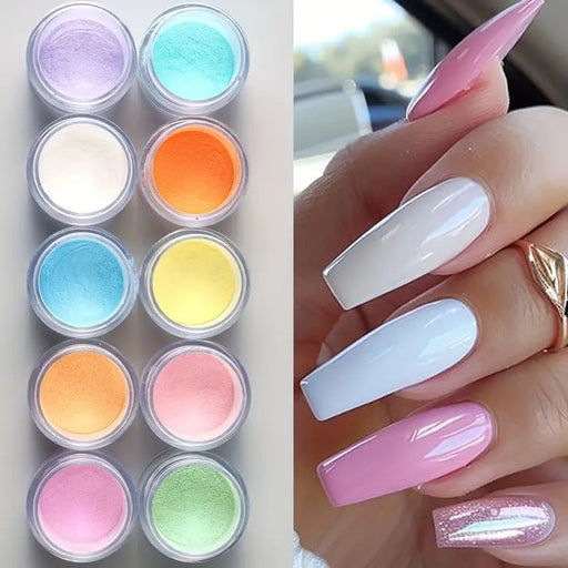 Set de Polvo de Uñas con Purpurina Holográfica de 10 Colores - Quierox - Tienda Online