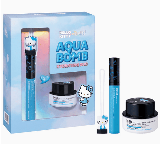 Set dúo de crema hidratante para ojos y crema hidratante belif Hello Kitty Aqua Bomb (1.35 fl oz, 2 unidades) - Quierox - Tienda Online