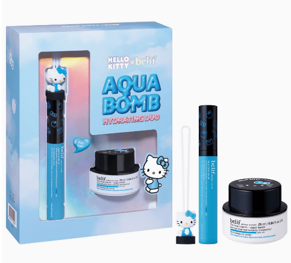 Set dúo de crema hidratante para ojos y crema hidratante belif Hello Kitty Aqua Bomb (1.35 fl oz, 2 unidades) - Quierox - Tienda Online