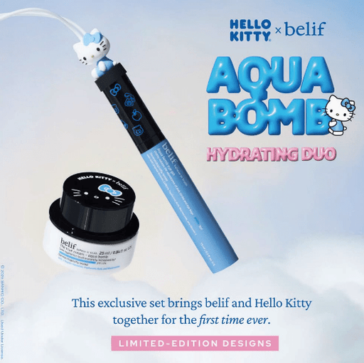 Set dúo de crema hidratante para ojos y crema hidratante belif Hello Kitty Aqua Bomb (1.35 fl oz, 2 unidades) - Quierox - Tienda Online