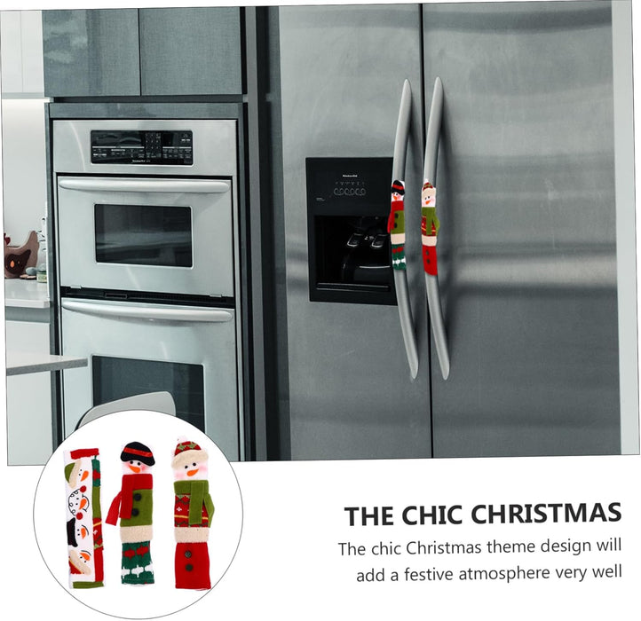 Set navideño de 3 protectores decorativos para pomo de refrigerador - Quierox - Tienda Online