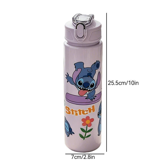 1 botella de agua deportiva con sorbete de plástico de Stitch 750 ml