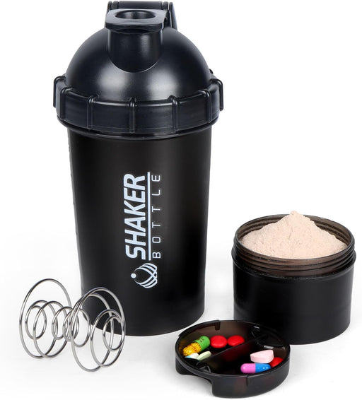 Shaker Bottle - Botellas mezcladoras de proteínas de 18 onzas con almacenamiento de polvo - Quierox - Tienda Online