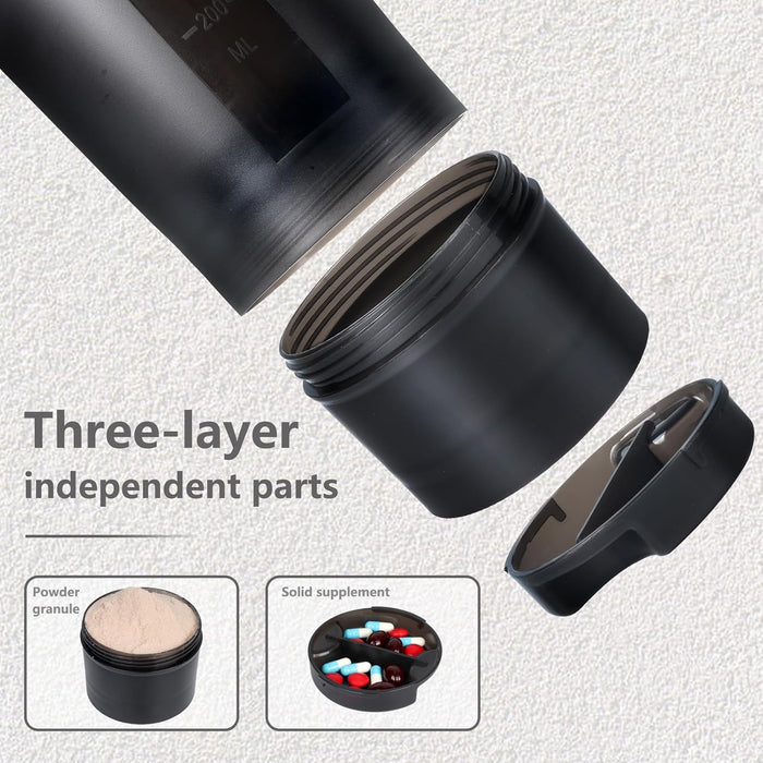 Shaker Bottle - Botellas mezcladoras de proteínas de 18 onzas con almacenamiento de polvo - Quierox - Tienda Online