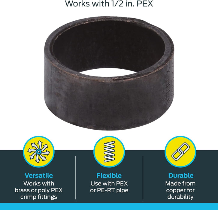 SharkBite Anillos de engarzado de cobre de 1/2 pulgada, paquete de 100 - Quierox - Tienda Online