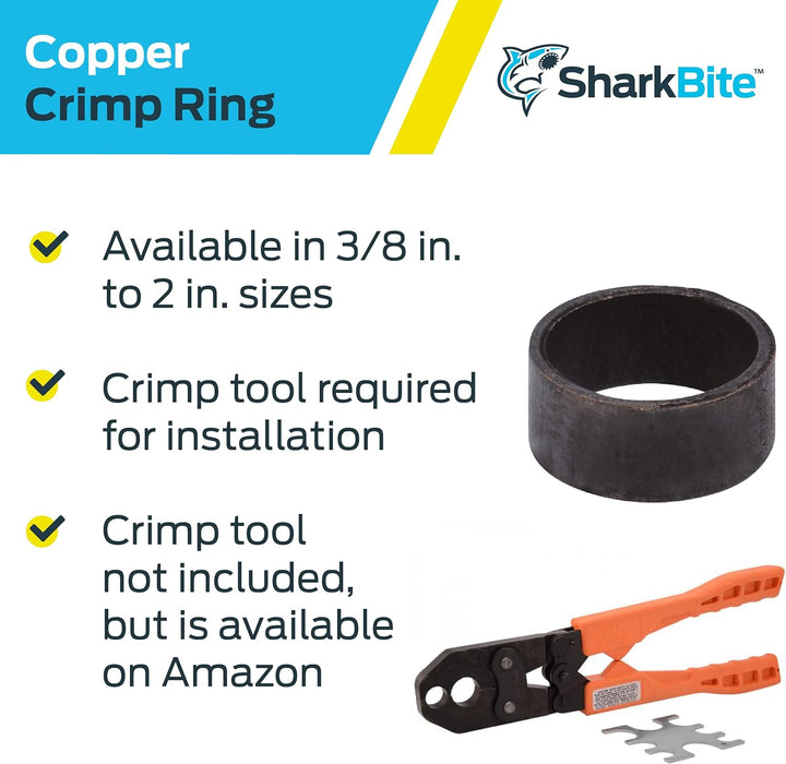 SharkBite Anillos de engarzado de cobre de 1/2 pulgada, paquete de 100 - Quierox - Tienda Online