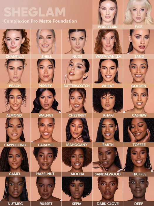 SHEGLAM Complexion Pro Base de maquillaje mate transpirable de larga duración para mujer - Quierox - Tienda Online