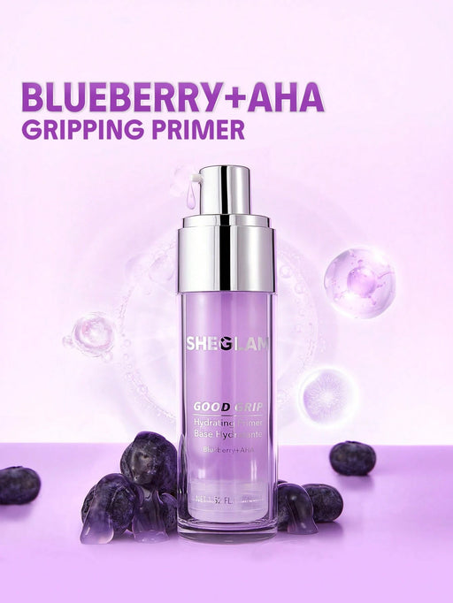 SHEGLAM Good Grip Hydrating Primer - Blueberry + Aha Primer Gel Suaviza las líneas finas Prebase facial sin aceite ni silicona - Quierox - Tienda Online