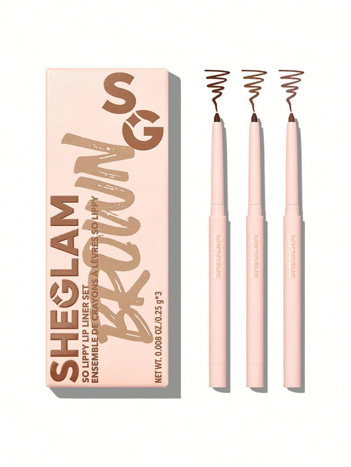SHEGLAM Juego de 3 delineadores de labios So Lippy-Espresso Kisses - Quierox - Tienda Online