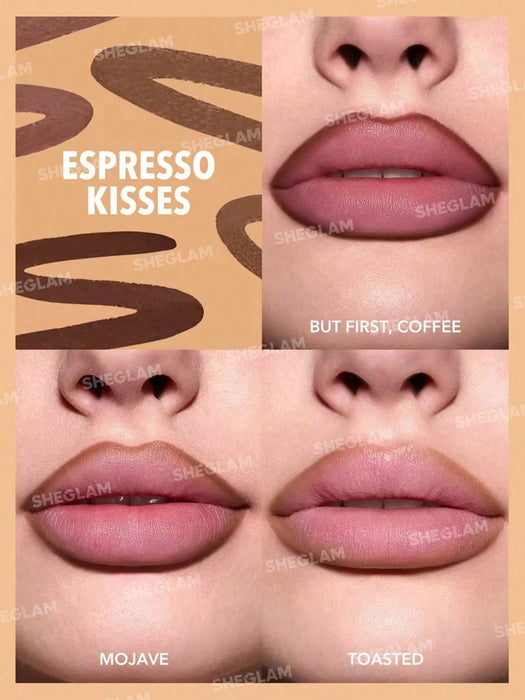 SHEGLAM Juego de 3 delineadores de labios So Lippy-Espresso Kisses - Quierox - Tienda Online