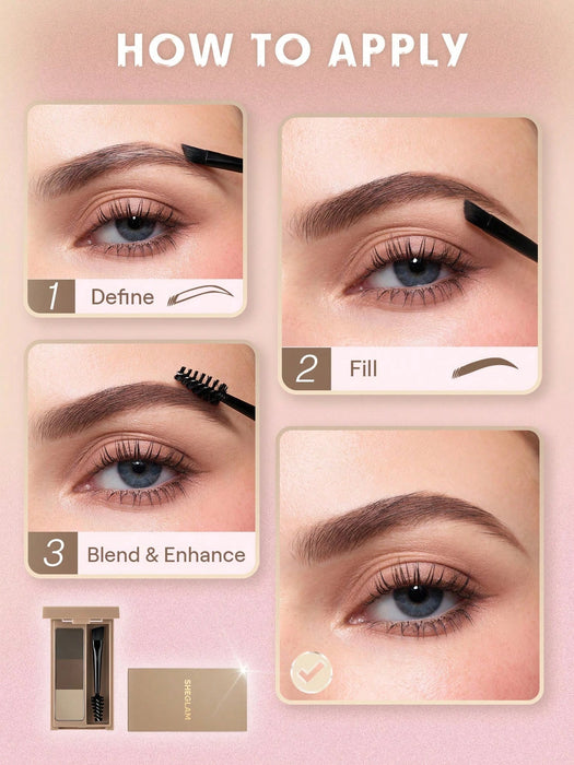 SHEGLAM Puff Paleta para Cejas - Brown Marca Belleza Maquillaje Maquullaje Cosmética - Quierox - Tienda Online