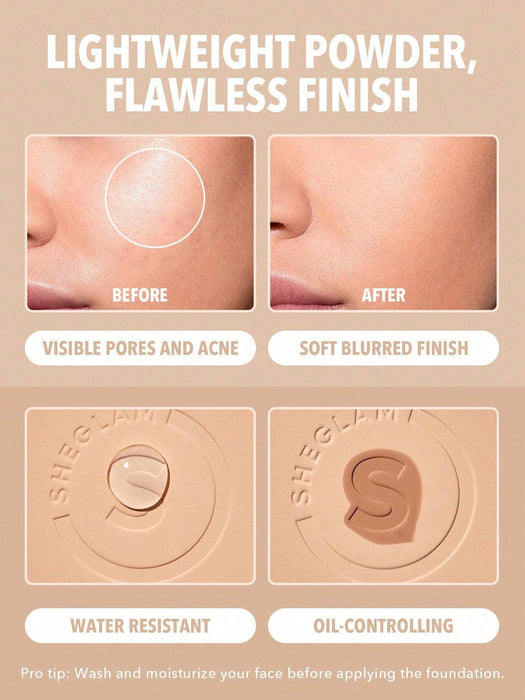 SHEGLAM Skin - Focus Base de maquillaje en polvo de alta cobertura - Quierox - Tienda Online