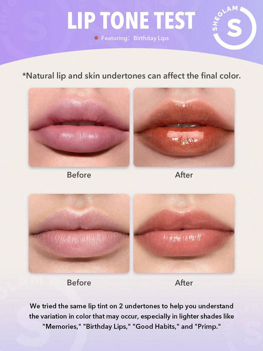 SHEGLAM Take A Hint Lip Tint - Llamada de atención Brillo labial de larga duración - Quierox - Tienda Online