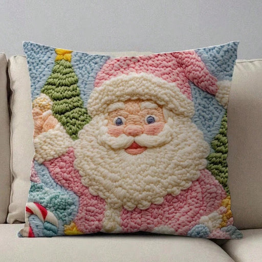 SHEIN 1 almohada decorativa rosa con estampado digital de Papá Noel - Quierox - Tienda Online