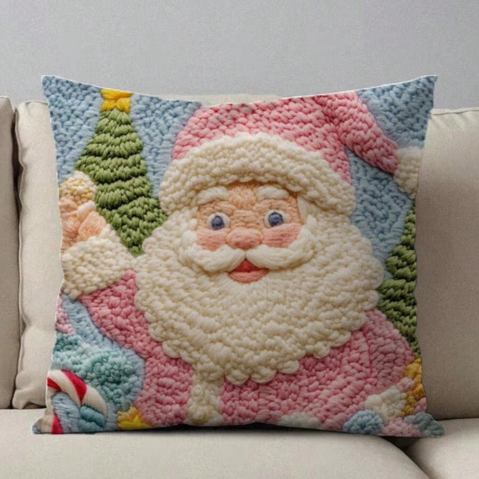 SHEIN 1 almohada decorativa rosa con estampado digital de Papá Noel - Quierox - Tienda Online