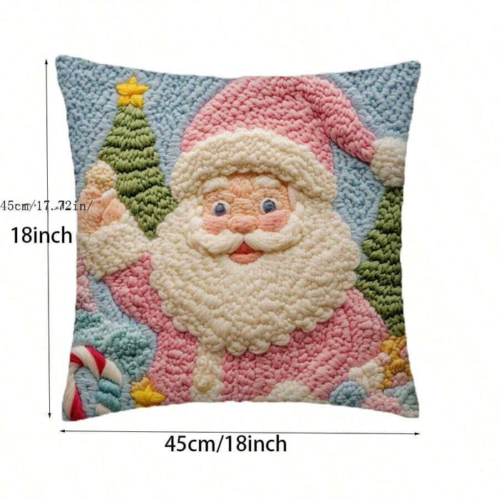 SHEIN 1 almohada decorativa rosa con estampado digital de Papá Noel - Quierox - Tienda Online