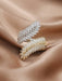 Shein 1 anillo elegante de regalo con diseño de hoja de arce bicolor, material cobre y circonita - Quierox - Tienda Online