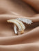 Shein 1 anillo elegante de regalo con diseño de hoja de arce bicolor, material cobre y circonita - Quierox - Tienda Online