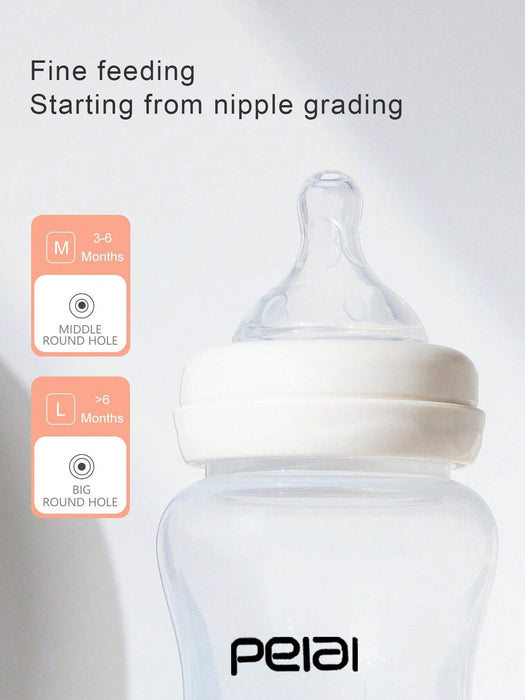 Shein 1 biberón de polipropileno mate para bebé, tetina de silicona suave y realista, 300ml - Quierox - Tienda Online