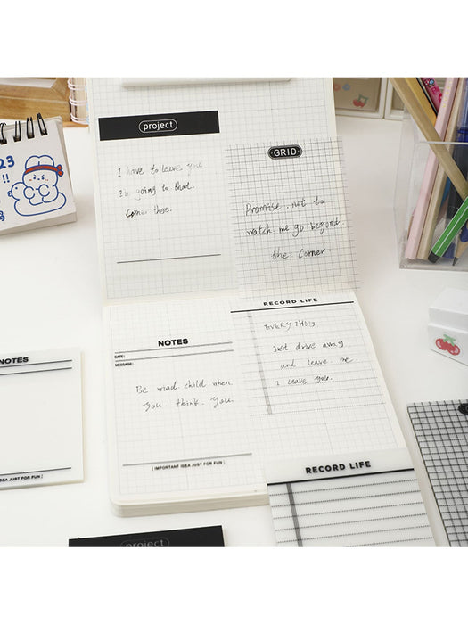 Shein 1 bloc de notas transparente con patrón de cuadrícula de 50 hojas resistente al agua - Quierox - Tienda Online