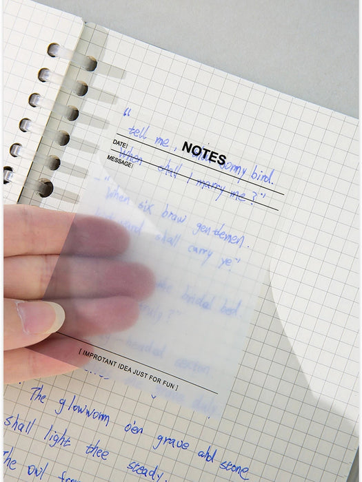 Shein 1 bloc de notas transparente con patrón de cuadrícula de 50 hojas resistente al agua - Quierox - Tienda Online