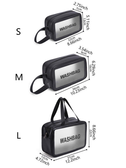 SHEIN 1 bolsa de almacenamiento de viaje de PVC portátil con estampado gráfico de letras - Quierox - Tienda Online