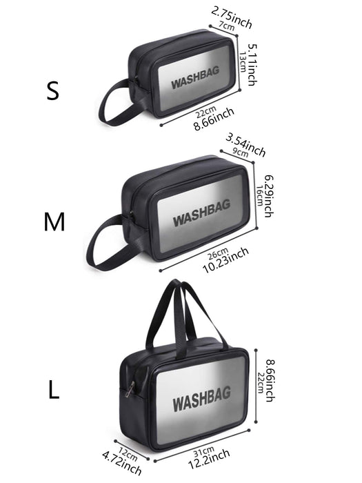 SHEIN 1 bolsa de almacenamiento de viaje de PVC portátil con estampado gráfico de letras - Quierox - Tienda Online