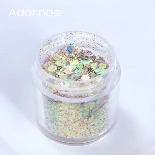 Shein 1 Botella Adornos Sirena Iridiscente Lentejuelas, Relleno de Resina de Epoxy, Brillantes Fragmentos de Glitter Gruesos - Quierox - Tienda Online