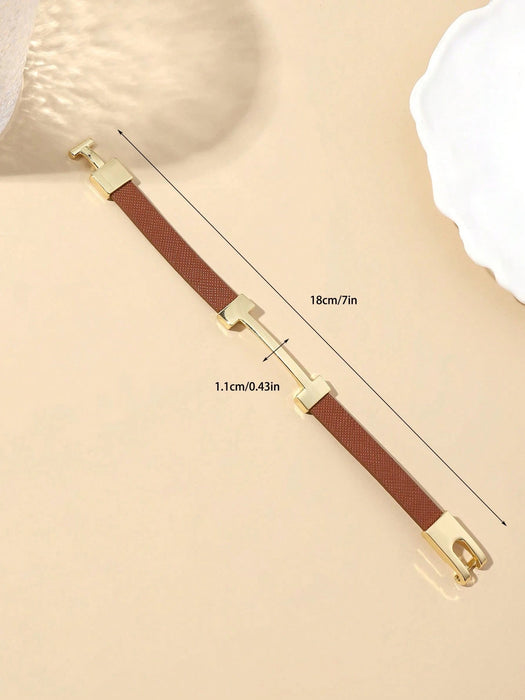 SHEIN 1 brazalete de cuero a la moda, elegante para mujer - Quierox - Tienda Online