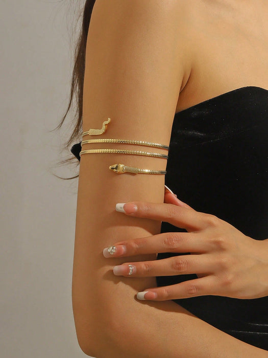 SHEIN 1 brazalete de metal con forma de serpiente enroscada - Quierox - Tienda Online