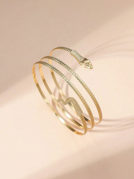 SHEIN 1 brazalete de metal con forma de serpiente enroscada - Quierox - Tienda Online