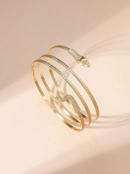 SHEIN 1 brazalete de metal con forma de serpiente enroscada - Quierox - Tienda Online