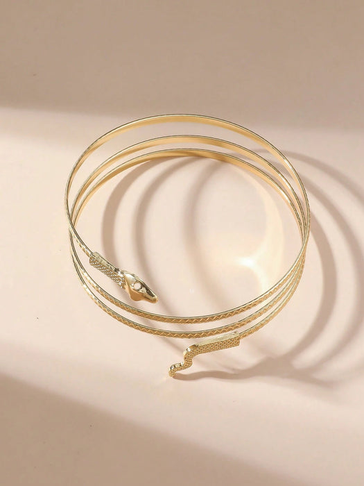 SHEIN 1 brazalete de metal con forma de serpiente enroscada - Quierox - Tienda Online