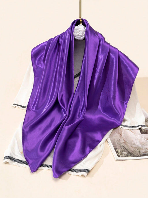 Shein 1 bufanda cuadrada de sarga de color liso de 90 cm, adecuada para uso diario - Quierox - Tienda Online